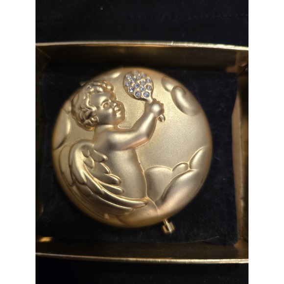 VTG 1996 Estee Lauder Sept. Angel Lucidity Pressed Powder Compact NEW Sapphire